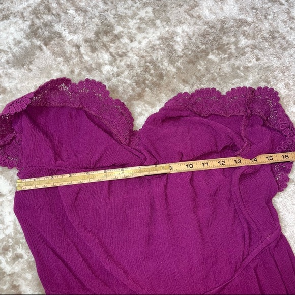 Eyeshadow jumpsuit romper Sleeveless One-Piece SZ M ruffle top wide leg purple - Picture 9 of 12
